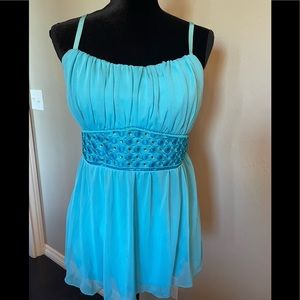Large turquoise tank top